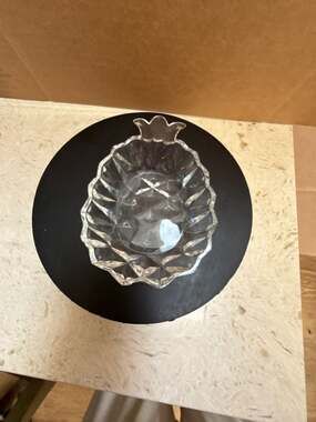 Vintage Clear Pressed Glass Pineapple Shape Small Bowl Trinket Dish